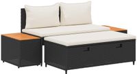 vidaXL Ensemble de canapé d'extérieur 4 places 4 pièces 55 x 30 x 39 cm métal noir et crème