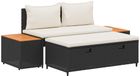 vidaXL Buiten bankenset 4-zits 4 stuks 55 x 30 x 39 cm metaal zwart en crèmewit