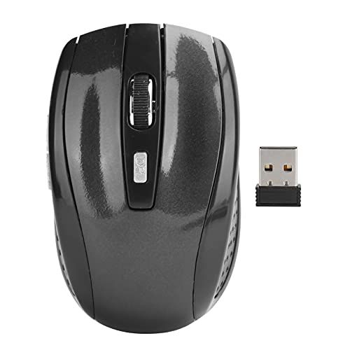 ciciglow Draadloze Muis, Stille Muis 2.4G Draagbare Mobiele Optische Muis met USB-ontvanger Instelbare DPI voor Gamingaccessoires voor Notebooks(zwart)