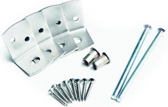Gervé Bevestigingsset Schutting Voor Betonpaal 10x10 cm RVS Gepoedercoat Zilver