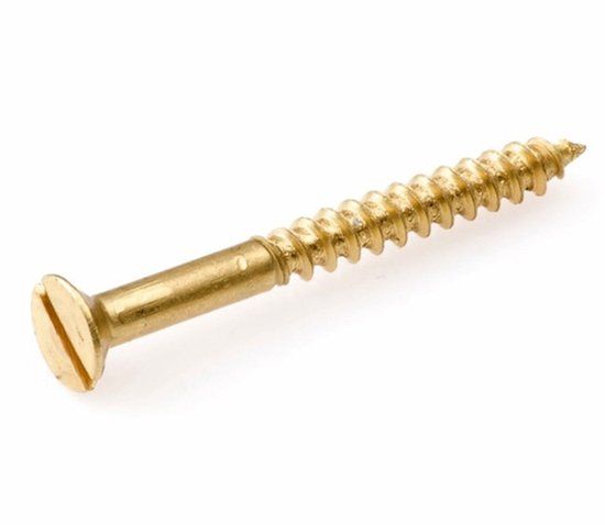 Hoenderdaal Fasteners Hoenderdaal Houtschroef Messing Verzonken Kop 4x25mm 200 stuks