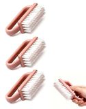 Brosse à ongles brosse à main - Plastique avec poignée - 3 pièces - Rose
