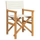 VidaXL Regisseursstoel Terras Polyester, Teak, Crèmekleurig