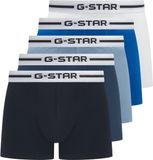 G-Star Heren Boxershorts Trunks HEMLOCK 5-Pack Multipack Zwart/Blauw/Wit - Maat XXL