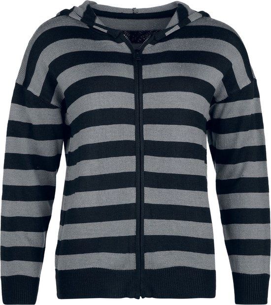 Gothicana by EMP Gothicana Zwart/grijs gestreepte hoodie - Dames - L