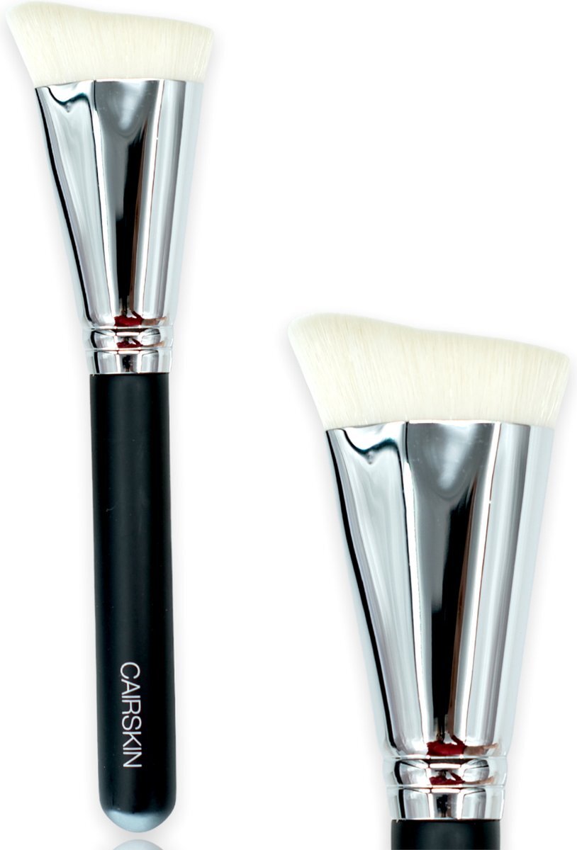 Cairskin CS150 Angled Contouring Brush - The Buff Collection - Sharp Angled Contouring Shaping Brush - Professional Makeup Visagie Kwast - Premium Synthethic Fibers - Vegan Brush