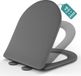 WC-bril D-vorm - Softclose & Duroplast - Universele Pasvorm - Grijs