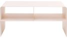 Basse table basse Lounge M, crème, 90x37x44 cm, 2 compartiments, acier
