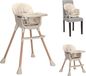 Lorelli Vanilla 3-in-1 kinderstoel, autostoeltje en wipstoel, 5-punts veiligheidsharnas, afneembare tafel, compact, geschikt vanaf 6 maanden