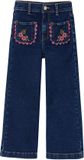 Vertbaudet Wijde meisjesjeans donkerblauw