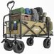 Outsunny Bollerwagen Stahl, Oxfordstoff Khaki