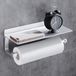 Keukenpapierrolhouder zonder geboorde toiletpapierplank, wandgemonteerd, keukenpapierrolhouder van mat zilver aluminium