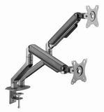Gembird Dual Monitor Arm Bureau Montage, Verstelbaar voor 17"-35" Schermen, Ruimtegrijs