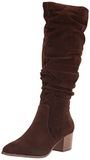Amazon Essentials Dames hoge laarzen met blokhakken, donker toffee bruin, 7,5 UK breed