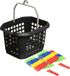 Merkloos / Sans marque Jja Showroom And Head Office Wasknijpers ophang mandje/bakje - zwart - met 48x plastic knijpers