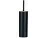 Berilo Alicante Toiletborstel in houder / wc-borstel - rvs metaal met bamboe - zwart - 38 cm