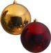 Decoris Kaemingk B.V. 2x stuks grote kerstballen van 20 cm glans van kunststof goud en donkerrood