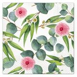 Homéa 20 papieren servetten 3-laags 33 x 33 cm eucalyptusbloemen