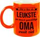 Bellatio Decorations Shoppartners Bv Dit is hoe de leukste en meest geweldige oma eruitziet cadeau mok / beker - neon oranje - 330 ml