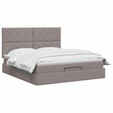 vidaXL Ottoman bed met matras met hoofdeinde Taupe 180 x 200 cm Stof