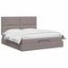 vidaXL Ottoman bed met matras met hoofdeinde Taupe 180 x 200 cm Stof
