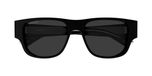 Gucci GG2075S Lunettes de Soleil Homme Noir Carrées Gris 54mm