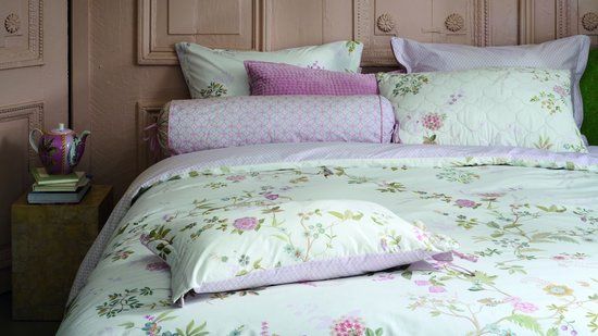 Pip Studio Bustani dekbedovertrek Lits-Jumeaux 240x200/220 cm Wit Katoen