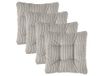Traumnacht Cozy Stoelkussens, 4-delige Set, 38 x 38 x 6 cm, Ribstof Kiezelgrijs