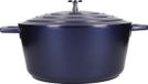 Casserole de grande taille légère sans marque avec couvercle - Cocotte en fonte d'aluminium - Bleu métallisé
