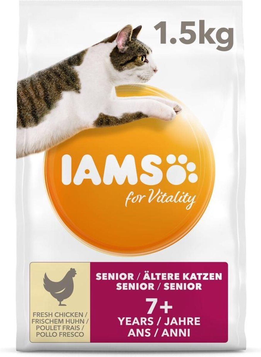 Iams Kat Senior Kip 1,5 kg (4 stuks)