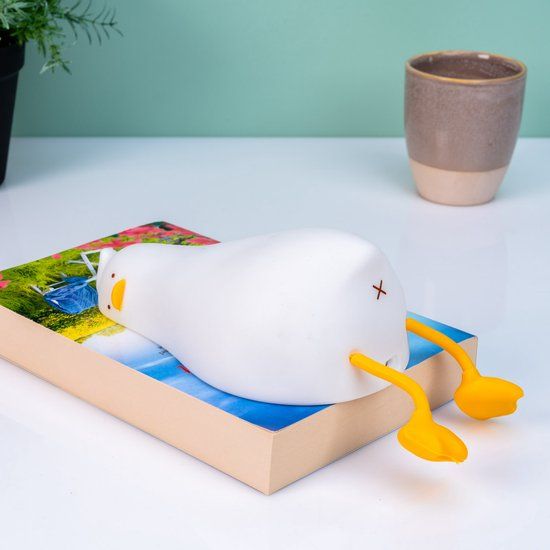 Winkee Slapend Eendje Nachtlampje - Oranje/Wit - Siliconenrubber - USB - Tafelmodel