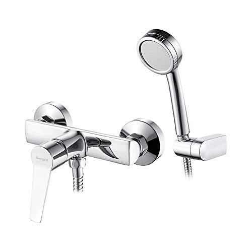 Ibergrif Arial - Set of shower tap, monoMando shower mixer for wall installation, chrome