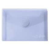 Grafoplás Verpakking met 5 enveloppen van kunststof, A6, klittenbandsluiting, lichtblauw, multiline, 16 x 12 cm, doorschijnend gestreept polypropyleen, perfect voor kleine documenten