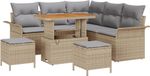 vidaXL Banc de jardin beige/gris clair