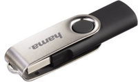 Hama Rotate USB Flash Drive - 64GB - USB 2.0 - Black/Silver