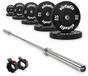 VirtuFit Olympische Bumper Plate Halterset - 170 kg - Volledige set - Incl. Halterstang, Halterschijven en Veerclipsluitingen