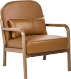 Beliani SELDE Fauteuil Leer Goudbruin