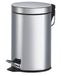 King Home P1580012 Afvalemmer rond staal met pedaal, 12 l, zilver, Ø 25 x 38 H