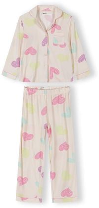 Minoti Pyjama Meisjes met Hartenprint - Roze