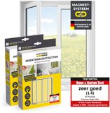 EASYmaxx Insect Protect Vliegengaas voor ramen met magnetische bevestiging, op maat te snijden muggennet, insectenbescherming voor ramen tot 130 x 150 cm, eenvoudige montage, wit, 2 stuks