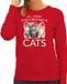 Bellatio Decorations Kitten Kerst sweater / kersttrui All I want for Christmas is cats rood voor dames - Kerstkleding / Christmas outfit XL