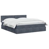 vidaXL - LED Storage Bed with Mattress - Dark Grey - 180 x 200 cm - Velvet