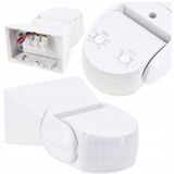 Eco Light Bewegingssensor PIR, bereik 12 meter, wit. Buiten sensor, IP65, instelbaar