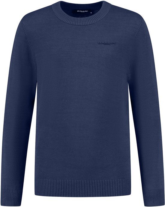 Ballin Amsterdam - Jongens Regular fit Knitwear Crewneck LS - Navy - Maat 16