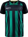 Craft Progress 2.0 Stripe Shirt Korte Mouw Kinderen - Zwart / Groen | Maat: 134/140