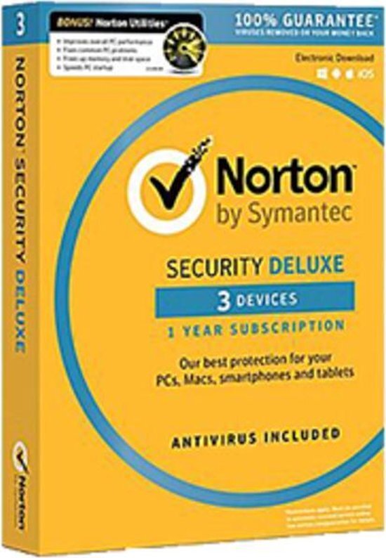 Norton Security Deluxe 3-Devices 1 jaar