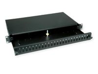 VALUE 19" lasdoos leeg 1 HE, uitschuifbaar, 24x SC SX/LC DX