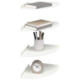 vidaXL Hoek Plank 4 st Wit 24 x 24 x 2 cm