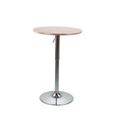 WeHome Bartafel, hoge salontafel, in hoogte verstelbare salontafel, vierkante tafel of ronde tafel, keukentafel verkrijgbaar in verschillende kleuren (bruin, rond)