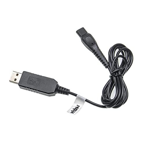 VHBW USB-oplaadkabel compatibel met Philips Hairclipper HP6401, HP6403, HP6408, HP6482, HP6491 scheerapparaat - netsnoer, 100 cm, zwart
